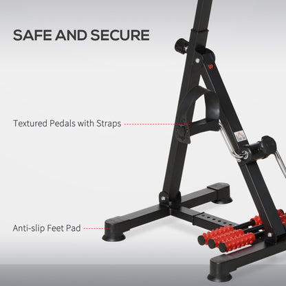 Pedal Exerciser, Hand Arm Knee and Leg Exercise Machine for Seniors, Height-adjustable, with LCD Display and Foot Massage Roller