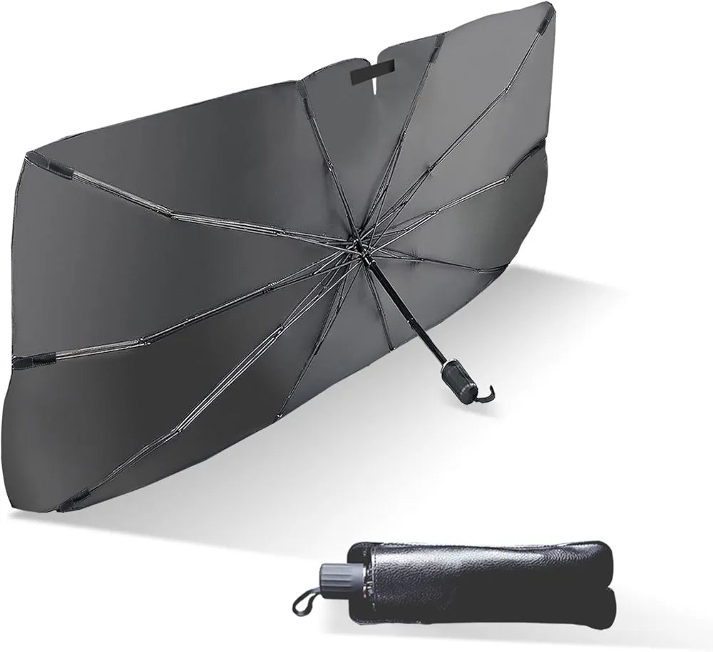 Foldable Car Sun Shade Umbrella – Heat Blocker (Black)