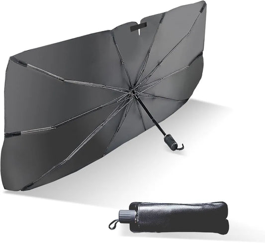 Foldable Car Sun Shade Umbrella – Heat Blocker (Black)
