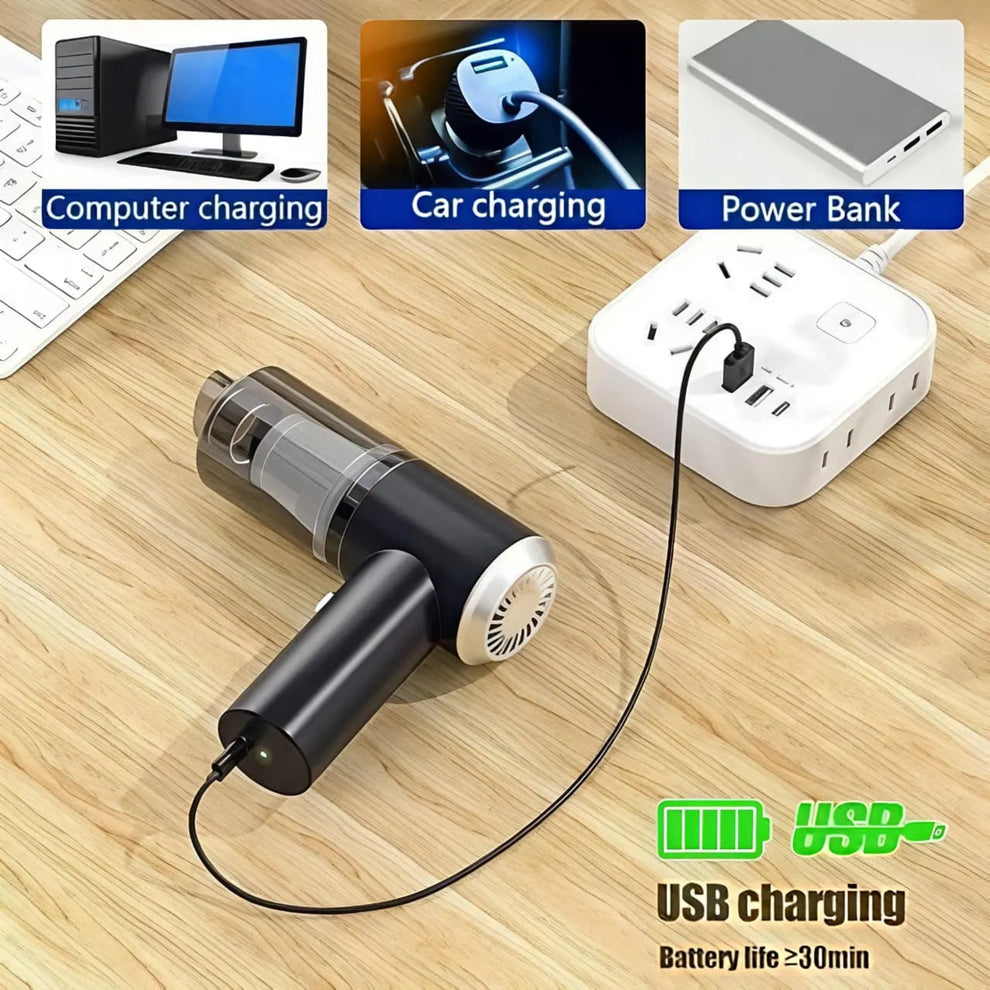 Portable Air Duster & Wireless Vacuum Cleaner – 3-in-1 Cordless High-Performance Cleaning Solution