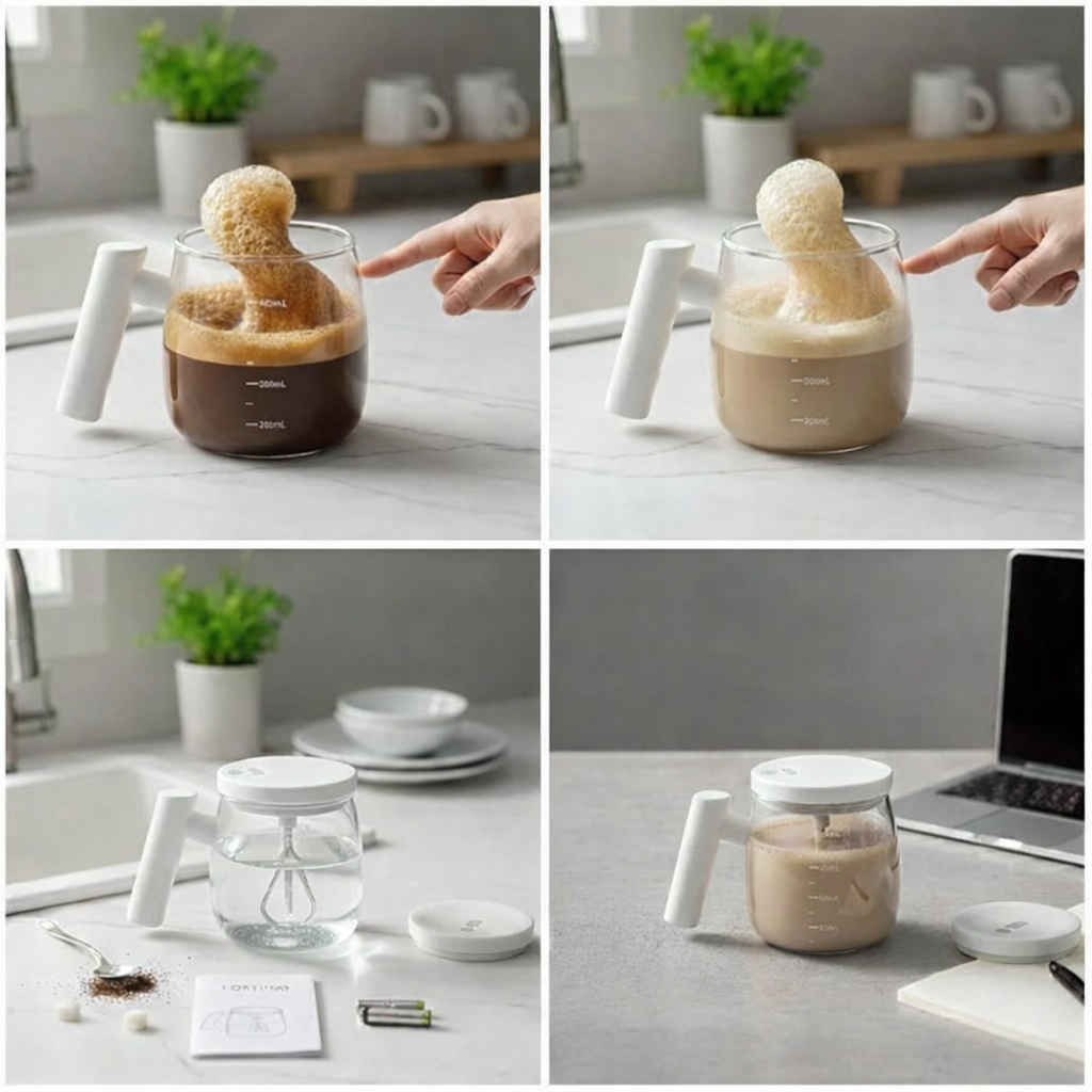 Smart Self-Stirring Coffee Mug – No Spoon Needed, Perfect Mix Every Time 🔄☕
